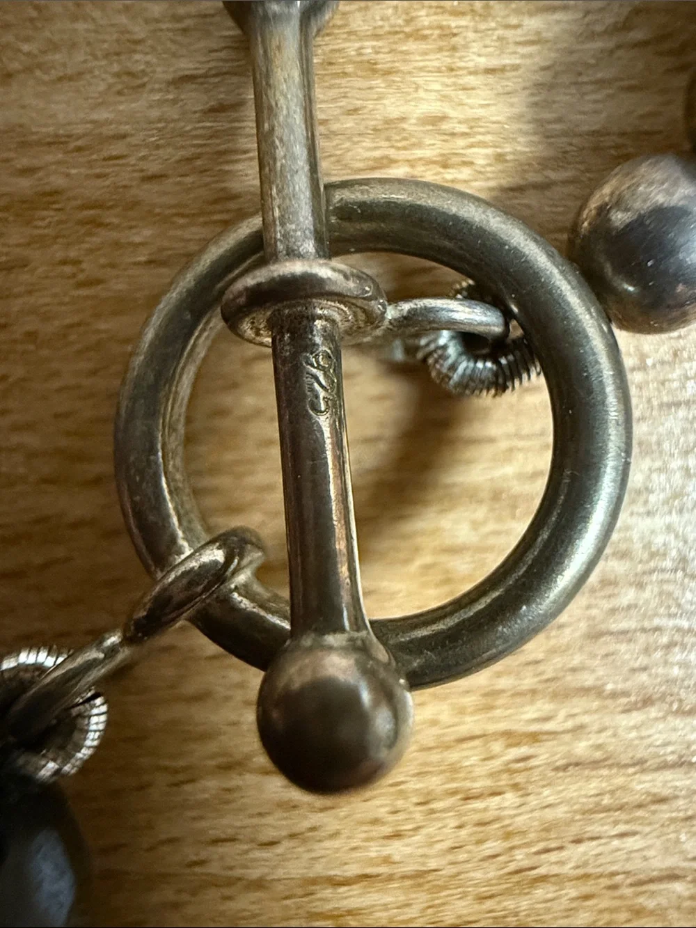 Silver 925 clasp with black glass beads and silver tone accent mirrorball - Picture 5 of 6